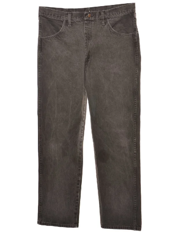 Black Tapered Jeans - W36 L32 Fashionable Raw Hem Bootcut Jeans