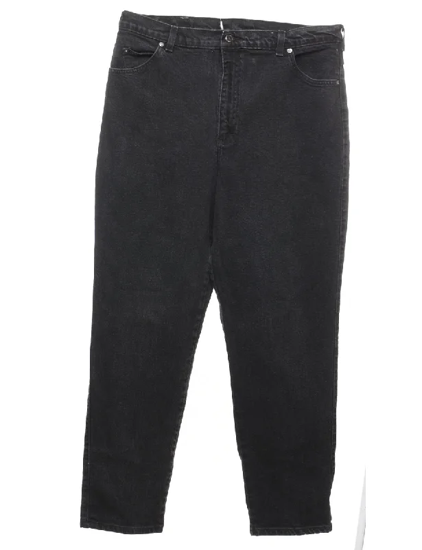 Black Tapered Lee Jeans - W34 L30 Comfortable Zip-Up Skinny Jeans