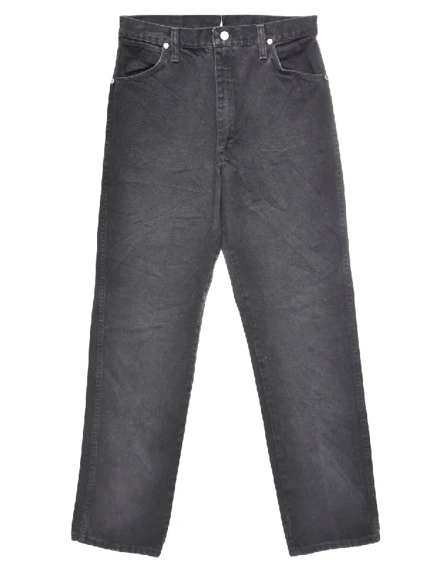 Black Wrangler Jeans - W28 L32 Elegant High-Waisted Flared Jeans