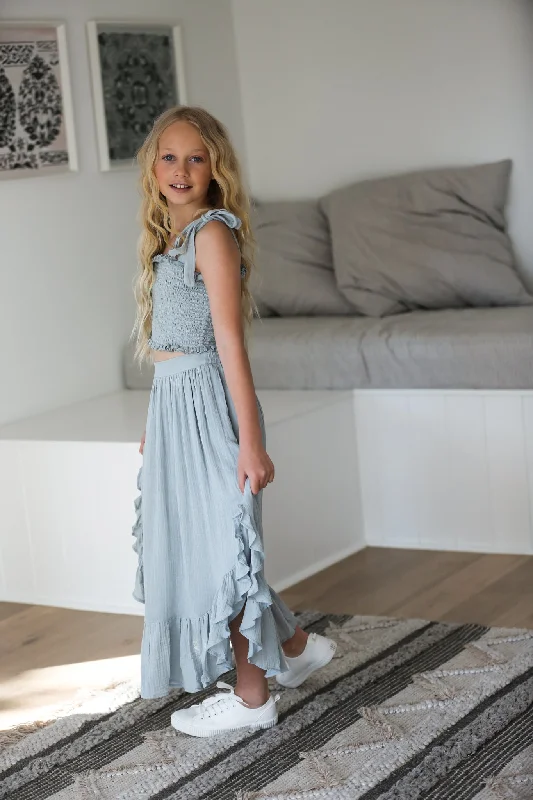 Iris Blue Maxi skirt & top lace skirt elegant