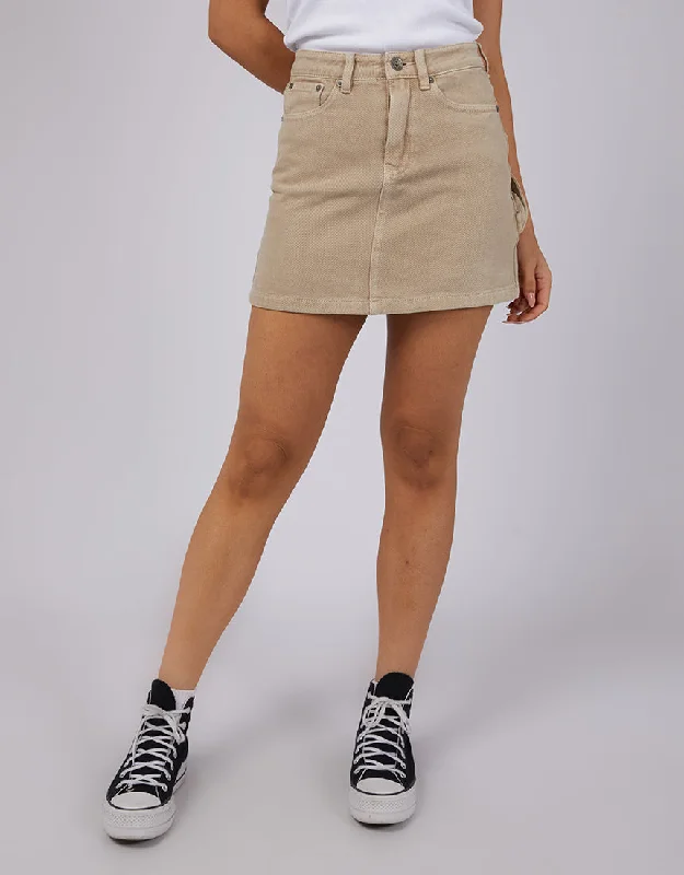 Cargo Denim Skirt Beige cotton skirt soft