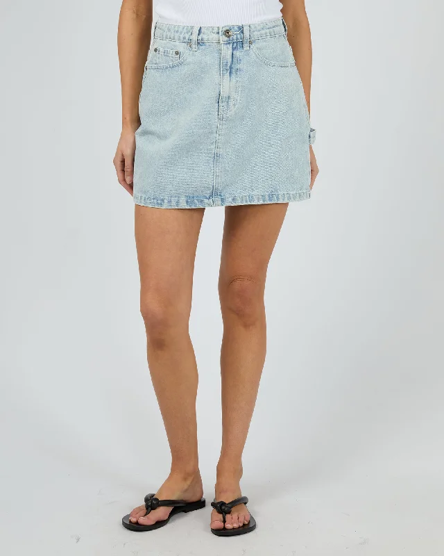 Cargo Denim Skirt Light Blue high waist skirt