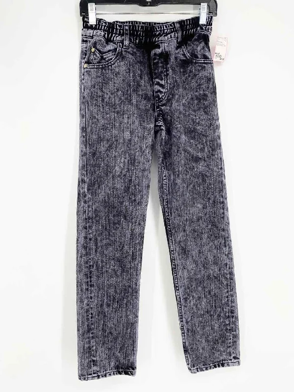 Caroline Constas Women's Gray/White Straight Acid Wash Size 24 Jeans Fashionable Button-Front Jeans