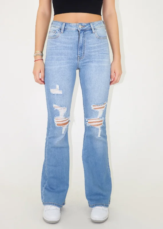 Happiness Jeans ★ Light Wash Elegant High-Waisted Flared Jeans