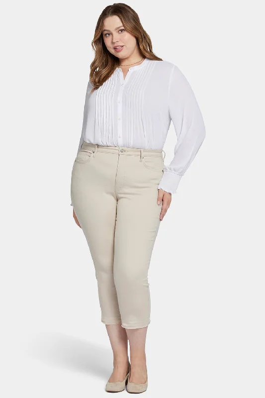 Chloe Capri Jeans In Plus Size - Feather Fashionable Straight Fit Denim