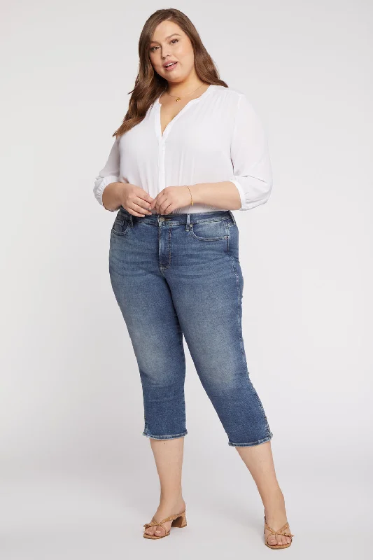 Chloe Capri Jeans In Plus Size - Loire Trendy Paperbag Waist Jeans