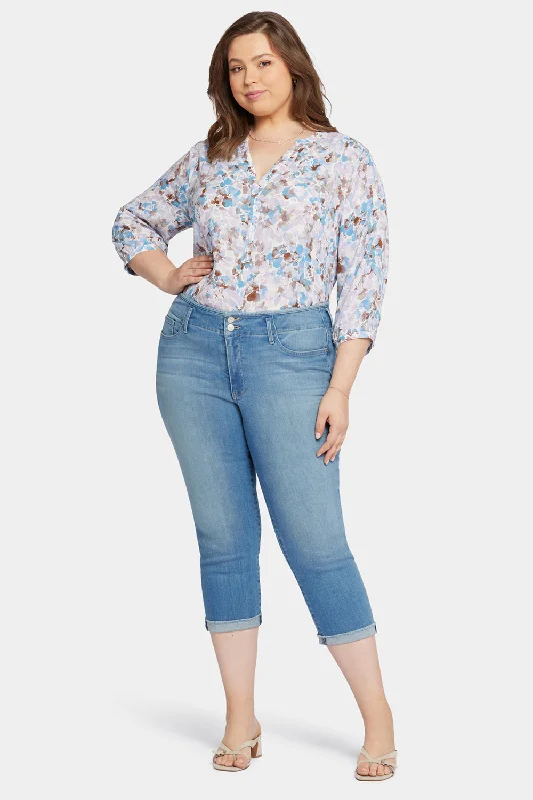 Chloe Capri Jeans In Plus Size - Mesmerize Casual Wide-Legged Denim Jeans