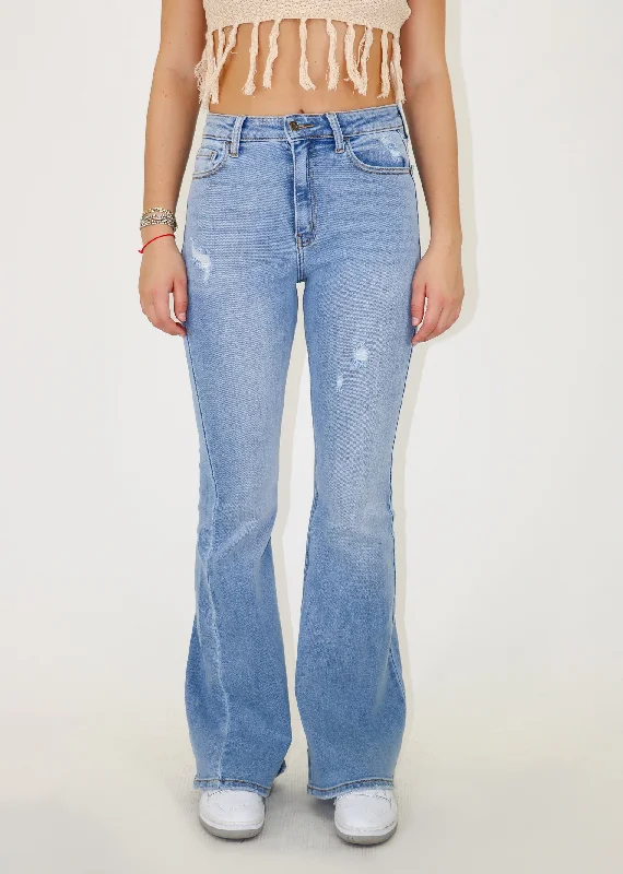 Claire Jeans ★ Light Wash Casual Straight-Leg Jeans