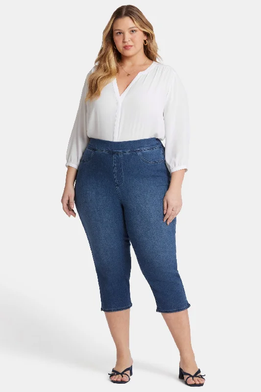 Dakota Crop Pull-On Jeans In Plus Size - Olympus Trendy Skinny High-Waist Jeans