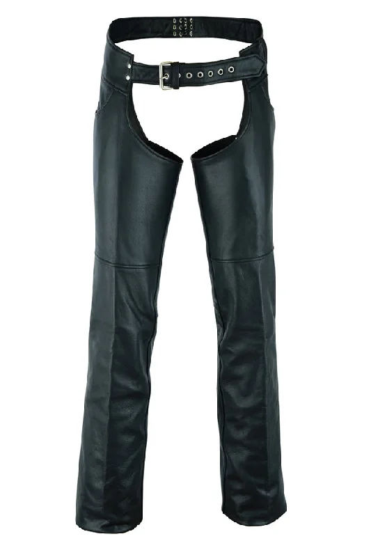 DS447TALL Tall Classic Leather Chaps with Jeans Pockets Comfortable Full-Length Denim Jeans