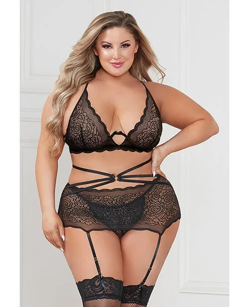 -galloon Lace Bra, Garter Skirt & G-string Qn linen skirt light