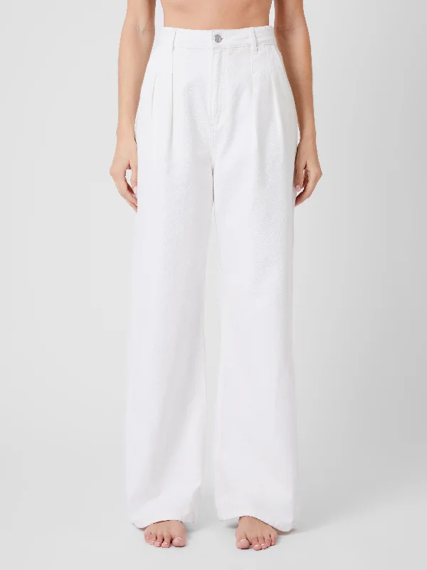 Finley Denim Wide Leg Jeans 32 Inch Trendy Paperbag Waist Jeans