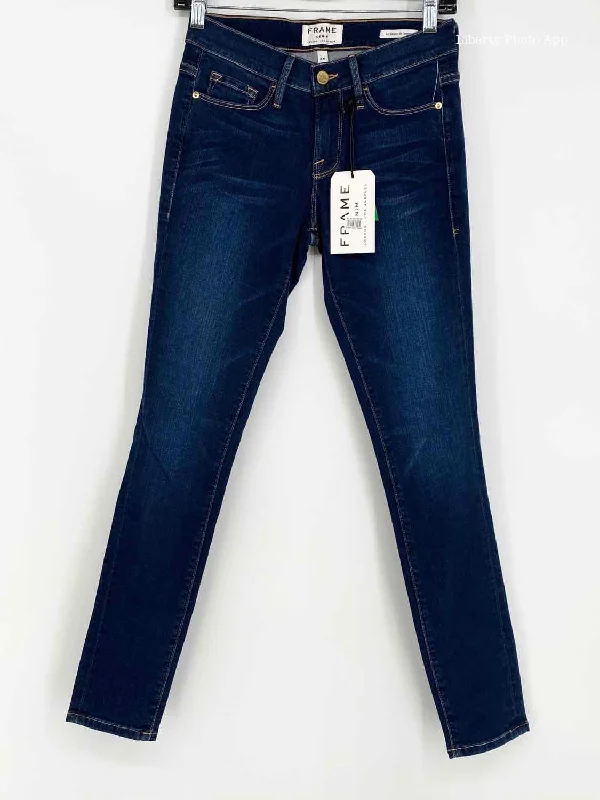 FRAME Size 26/2 Blue Skinny Jeans Stylish Acid-Wash Jeans