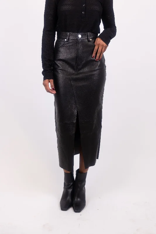 The Leather Midaxi Skirt leather skirt sleek