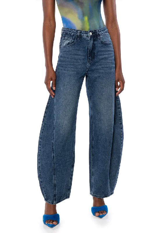 GENIE WIDE LEG JEANS Trendy Colored Denim Jeans