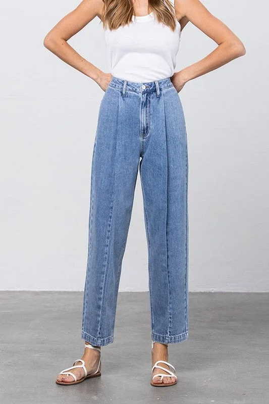 HI-WAIST SLOUCH JEANS Comfortable Drawstring Waist Jeans