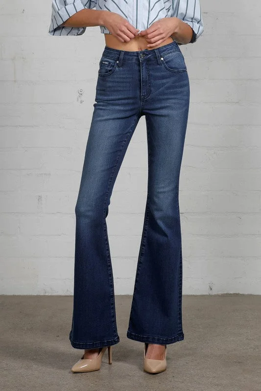 High Rise Flare Jeans Comfortable Ankle Jeans