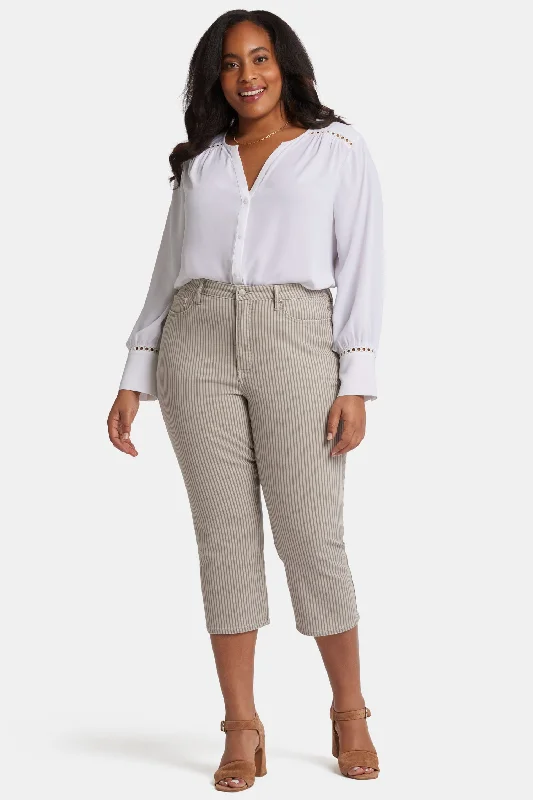 Joni Relaxed Capri Jeans In Plus Size - Sandbar Stripe Chic Vintage-Inspired Denim Jeans