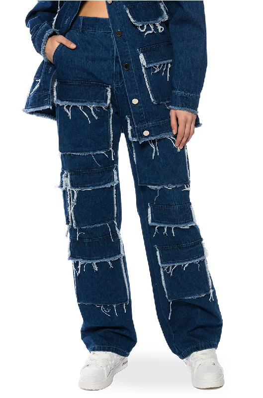 MILA POCKET DETAIL RELAX FIT JEANS Comfortable Jogger Style Jeans