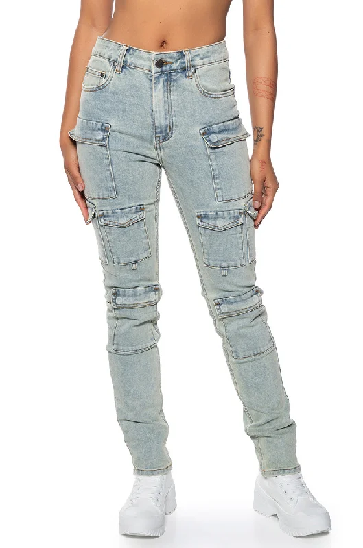 KYLIE STRETCHY SKINNY JEANS MID RISE Chic Cropped Jeans