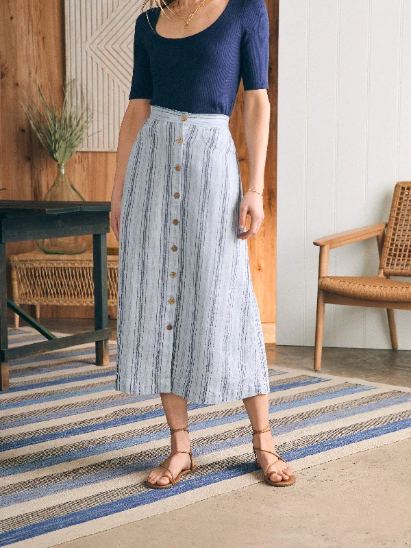 La Jolla Skirt - Day Lily Stripe leather skirt durable