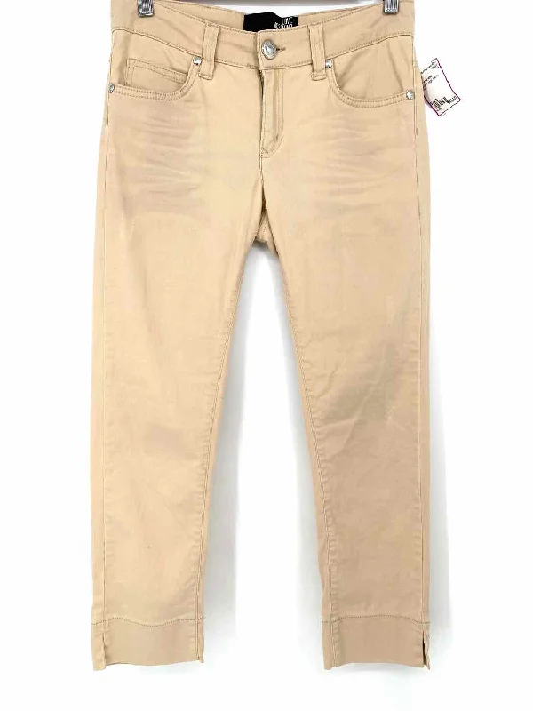 LOVE MOSCHINO Women's Beige Skinny Denim Size 2 Jeans Casual Straight-Leg Jeans