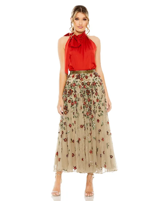 Mac Duggal R5707 Floral Beaded Long Chiffon Skirt Only chiffon skirt delicate