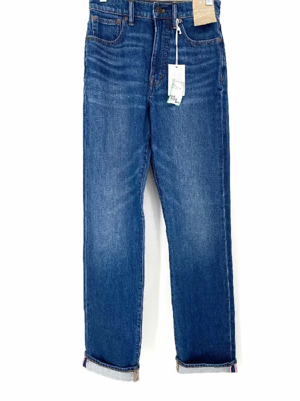 Madewell Women's Blue Straight Denim Size 24 Jeans Comfortable Stretch Fit Jeans