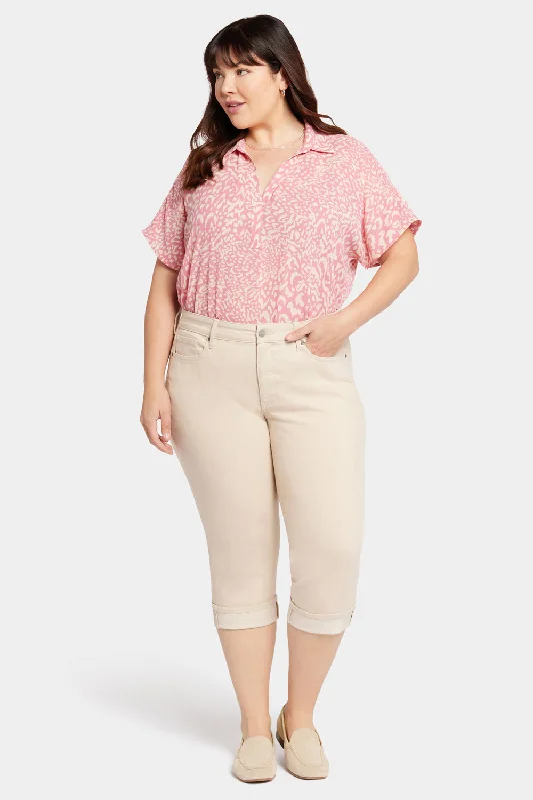 Marilyn Straight Crop Jeans In Plus Size - Feather Elegant Skinny Leg Jeans