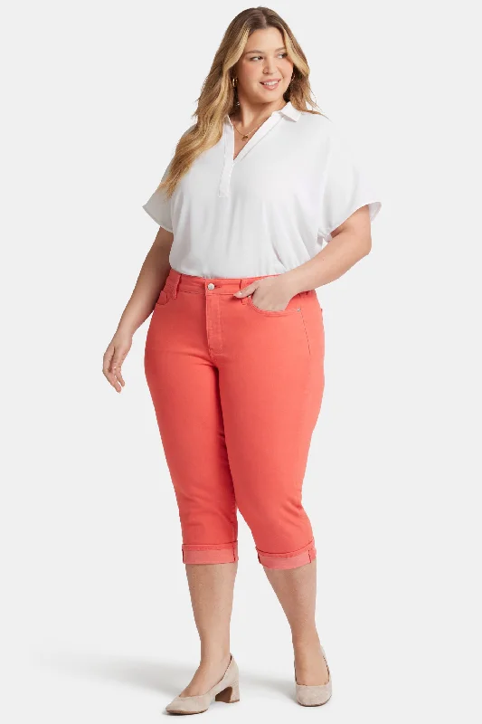 Marilyn Straight Crop Jeans In Plus Size - Fruit Punch Comfortable Jogger Style Jeans