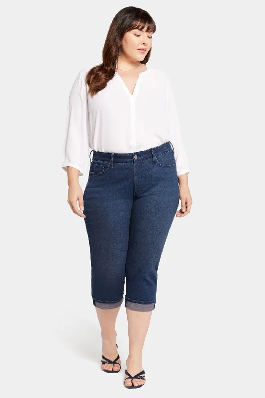 Marilyn Straight Crop Jeans In Plus Size - Inspire Casual Skinny Fit Jeans