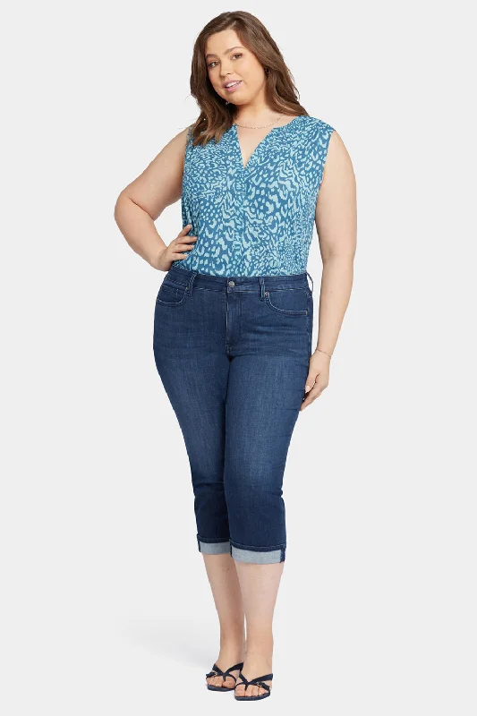 Marilyn Straight Crop Jeans In Plus Size - Inspire Trendy Skinny Fit Jeans