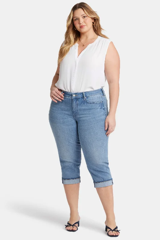 Marilyn Straight Crop Jeans In Plus Size - Lakefront Fashionable Relaxed Fit Denim