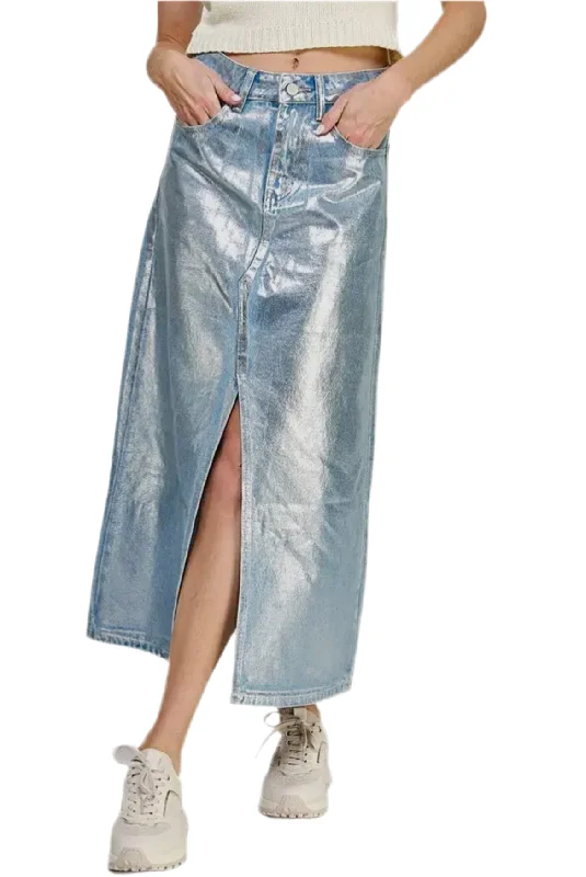 Metallic Coated Skirt cashmere skirt soft