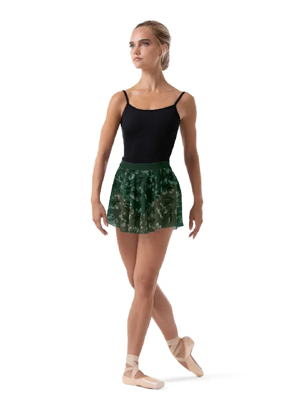 Printed Mesh Pull On Skirt linen skirt natural