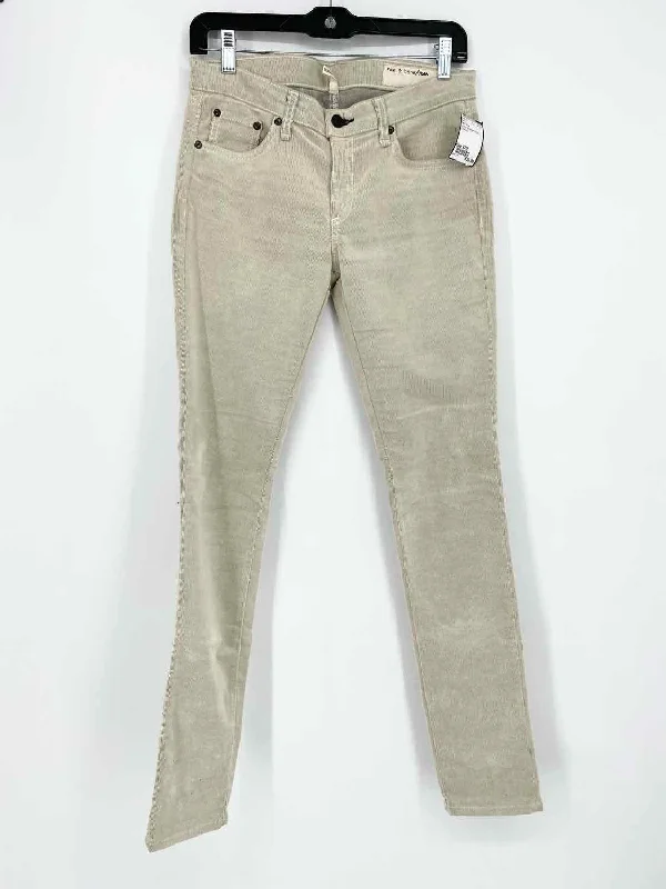 rag & bone Women's Beige Low-Rise Skinny Corduroy Size 27/4 Jeans Trendy Patchwork Denim Jeans