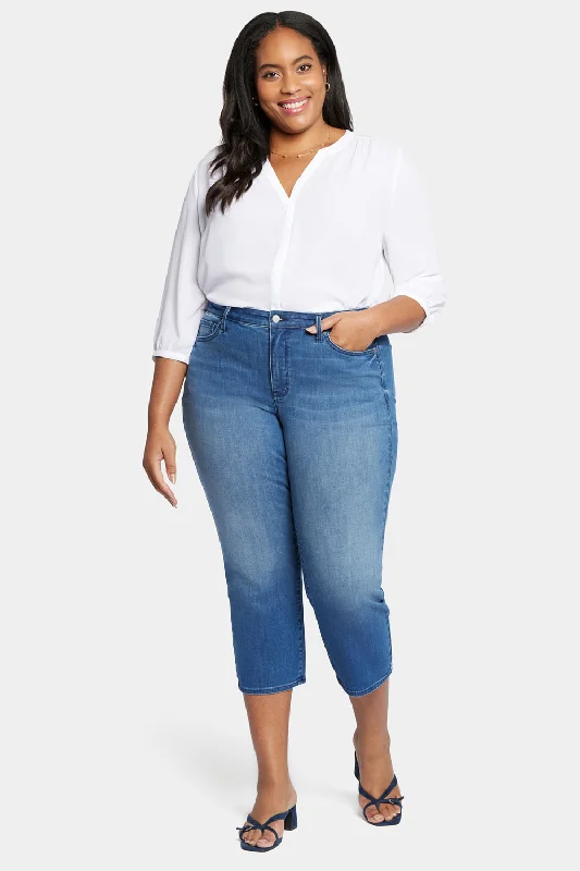 Relaxed Piper Crop Jeans In Plus Size - Melody Trendy Bootcut High-Waisted Jeans