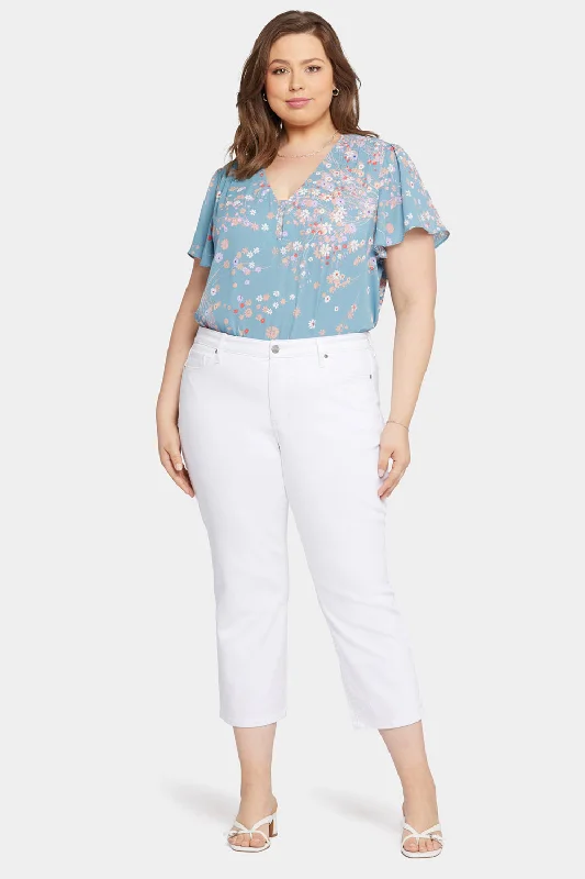 Relaxed Piper Crop Jeans In Plus Size - Optic White Casual Distressed Skinny Jeans