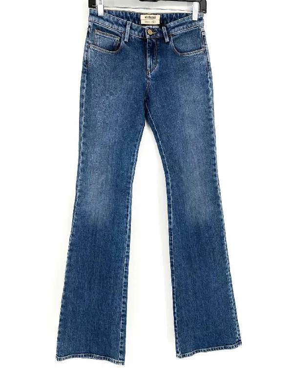 Roberto Cavalli Women's Blue Wide Leg Size 38/S 5 pocket Jeans Trendy Acid Wash Skinny Jeans