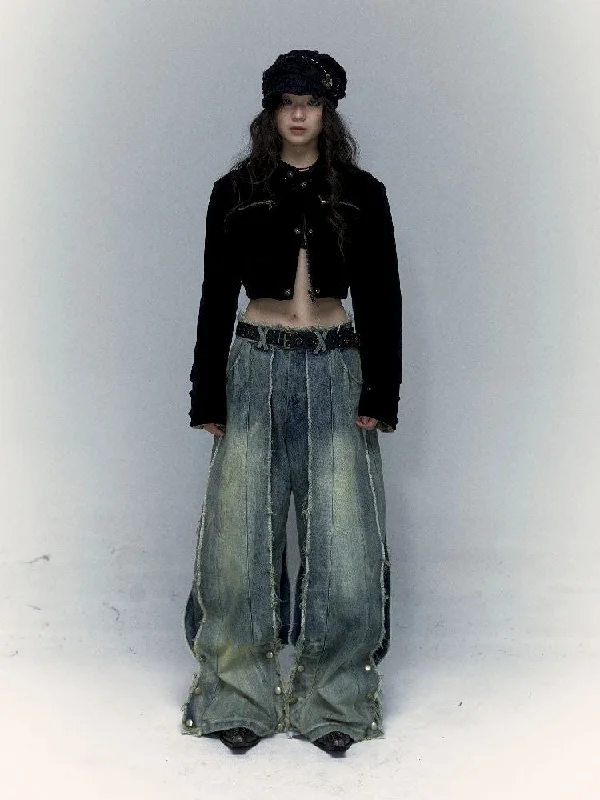 Heavy Duty Loose Wide Leg Jeans【s0000005013】 Comfortable Mid-Rise Jeans