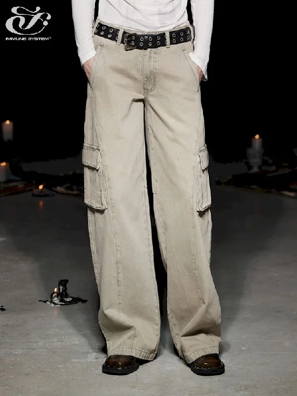 Low Rise Heavy Washed Pocket Workwear Vintage Jeans【s0000005491】 Fashionable Jeggings Style Jeans