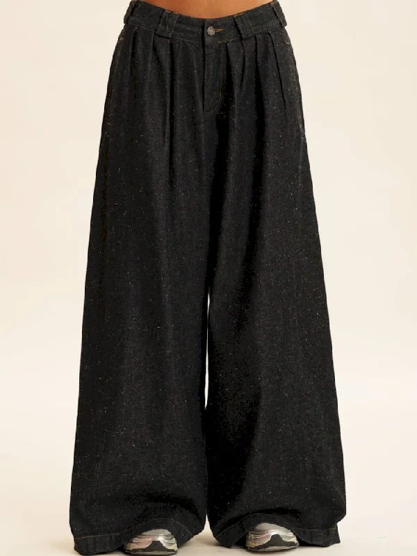 Denim color work button jeans【s0000006025】 Fashionable Slouchy Fit Jeans
