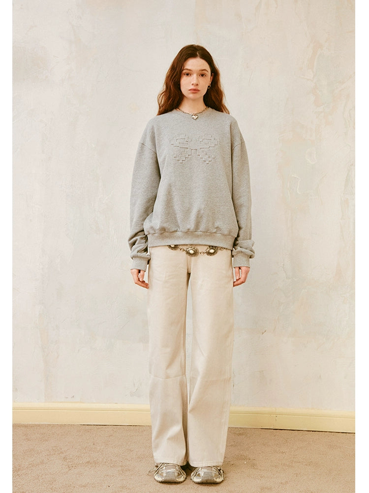 Retro distressed wide leg jeans【s0000006409】 Comfortable Zip-Fly Denim Jeans