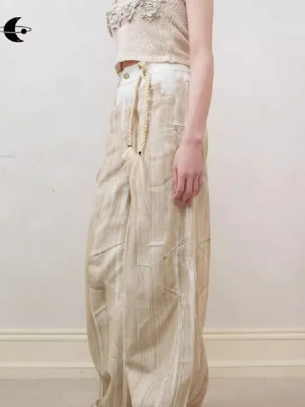 Wide Leg Straight Leg Jeans【s0000008180】 Fashionable Raw Edge Jeans