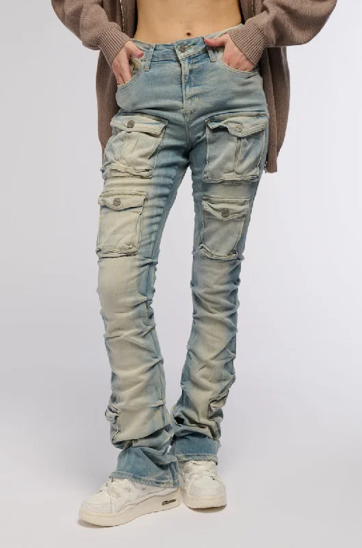 SEVILLE HIGH RISE STACKED JEANS Comfortable Low-Rise Jeans