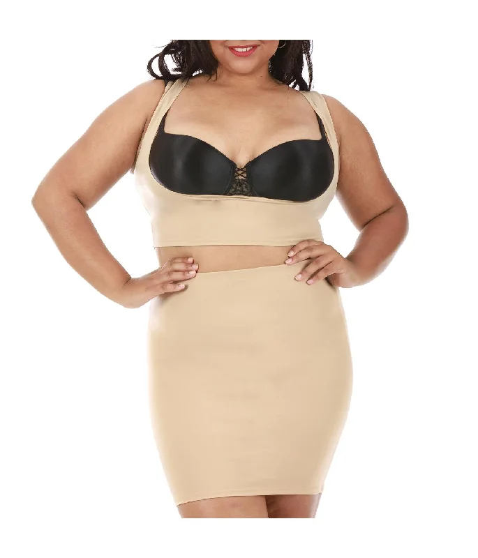 Shapewear Slip Skirt - Plus leather skirt refined