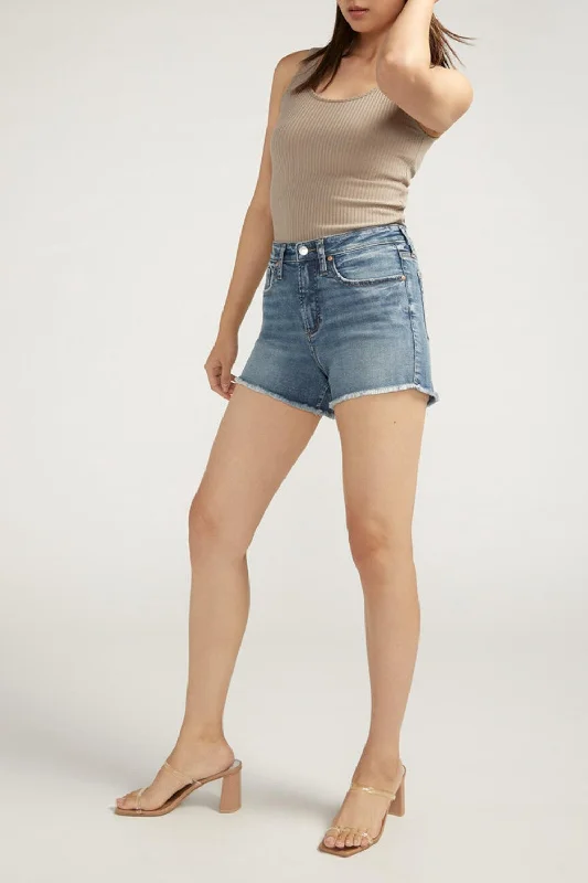 Silver Jeans Co. Beau High Rise Shorts Comfortable Zip-Fly Denim Jeans