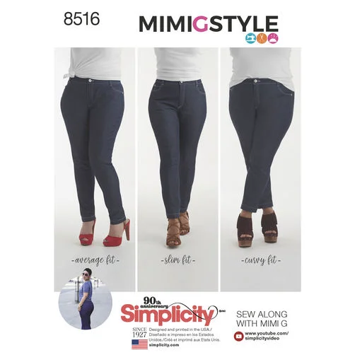 Simplicity Skinny Jeans S8516 Stylish High-Waisted Denim