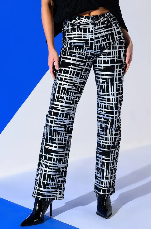 SOMETHING DIFFERENT METALLIC DETAILED JEANS Casual Wide-Legged Denim Jeans
