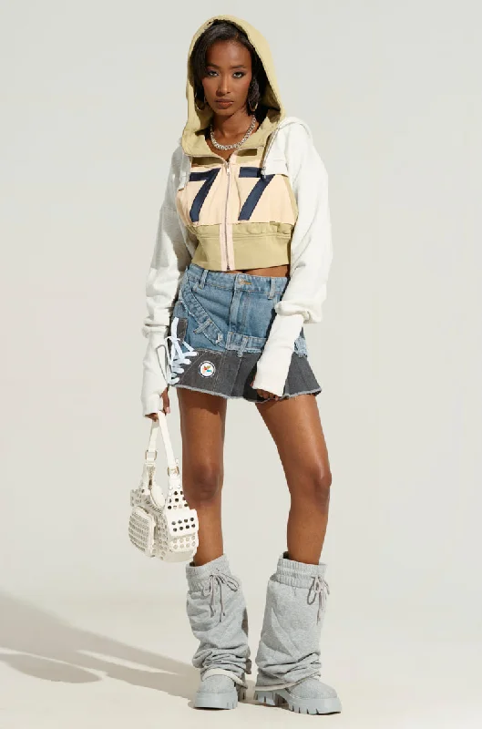 STEP-UP MINI SKIRT linen skirt natural
